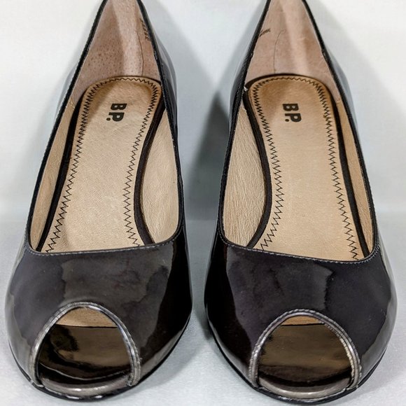 7M Chocolate Brown Peekaboo Pump Heels, Nordstrom BP - Picture 1 of 8